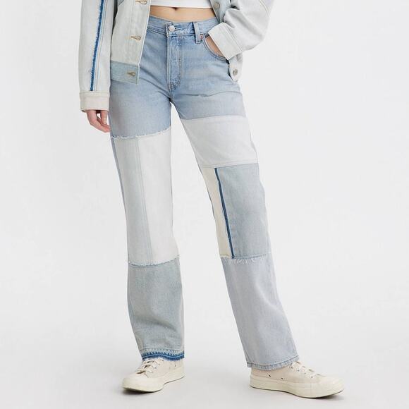 Levi's‎ 501 90s Freehand Folk Jeans Premium Light Blue Button Fly Straight Sz 28 - Picture 1 of 15